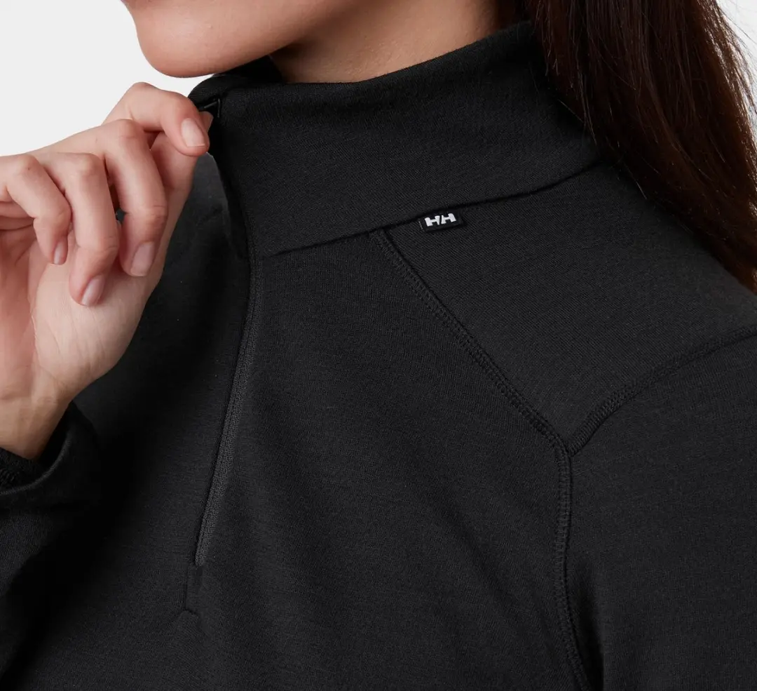 Helly Hansen Lifa Merino Midweight Halve Rits Dames - Zwart - afbeelding 5 van 6