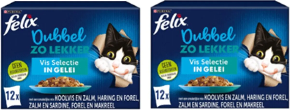 Felix Dubbel Zo Lekker Vis Selectie in Gelei Kattenvoer