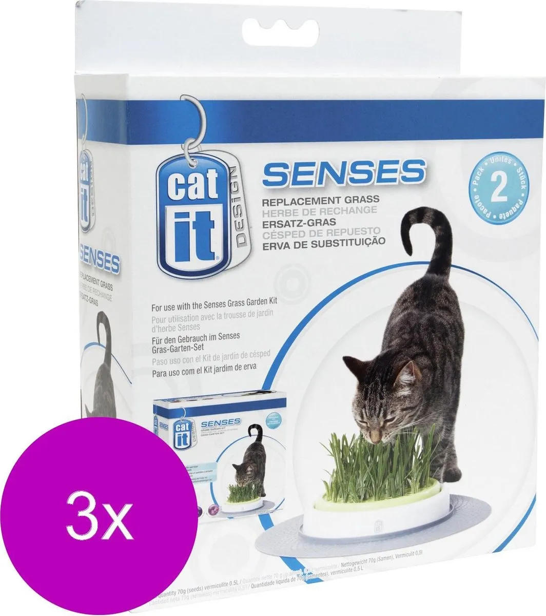 Catit Senses Grass Garden Navulling - 6 Stuks