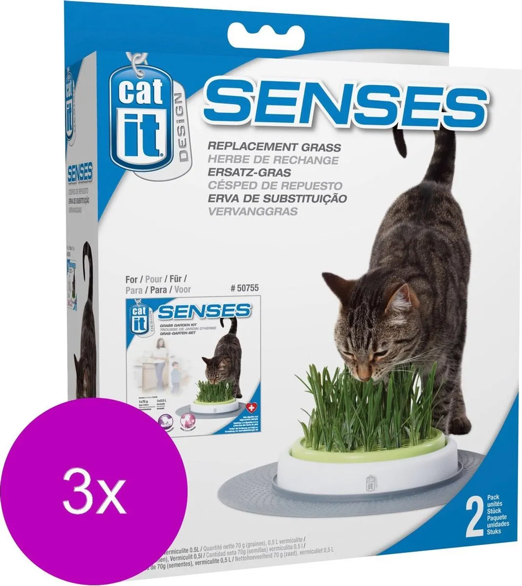 Catit Senses Grass Garden Navulling - 6 Stuks
