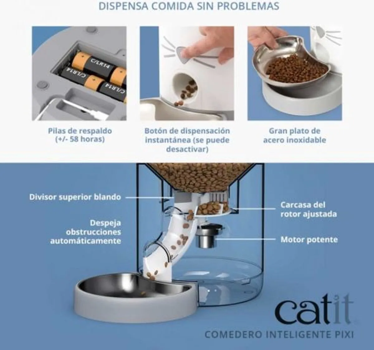 Catit Pixi Smart Feeder Automatische Voerbak - 12 Maaltijden - Wit - afbeelding 6 van 6