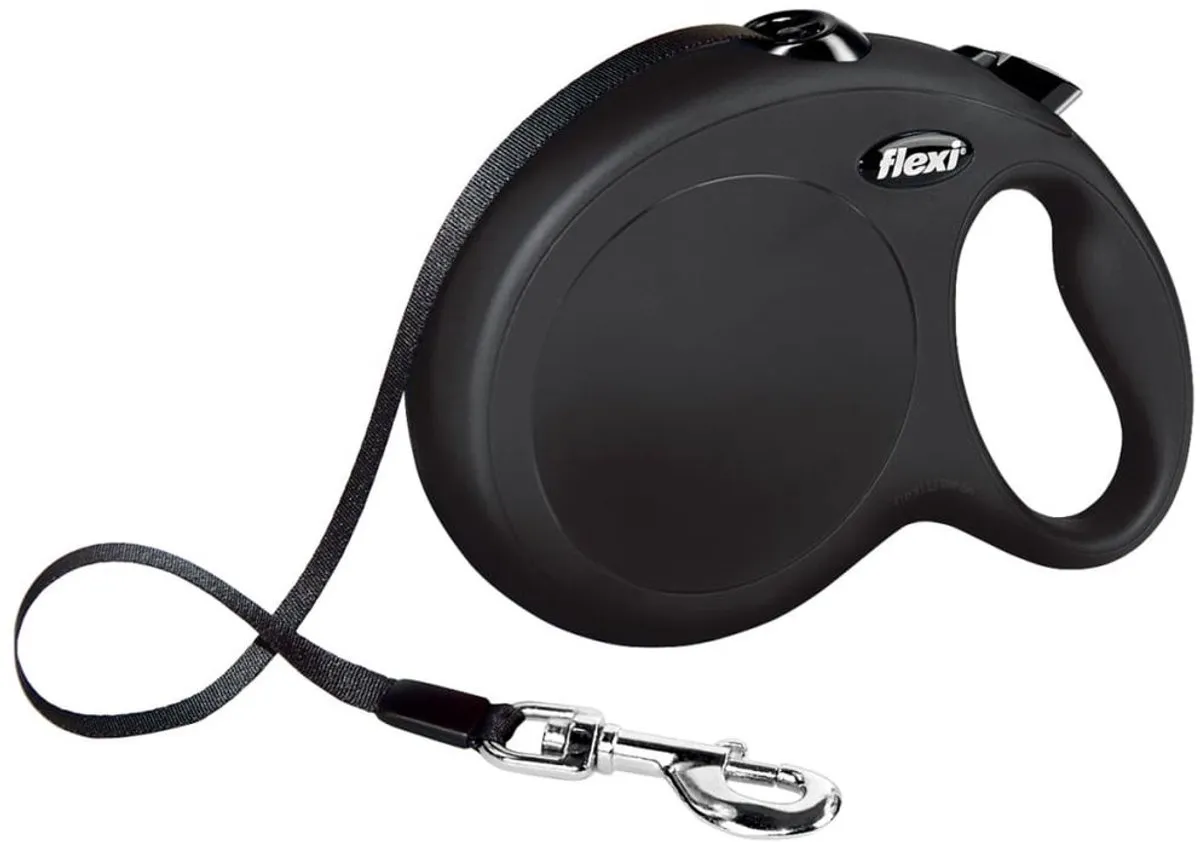 Flexi Rollijn New Classic Tape - 8m - Zwart - Grote Honden
