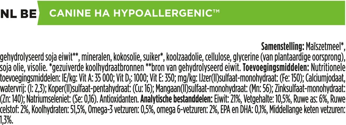 Pro Plan VD HA Hypoallergeen Hond
