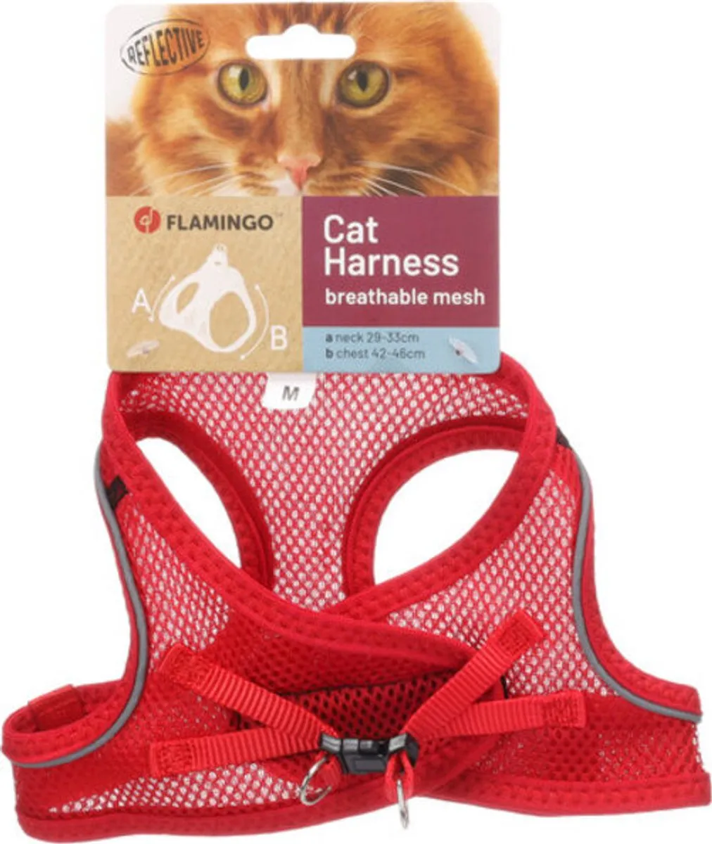 Flamingo Step&Go Berta Kattenharnas - M - Rood
