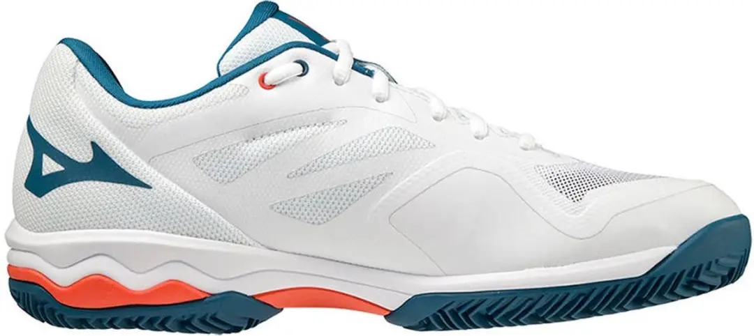 Mizuno Tennisschoen Padelschoen Wave Exceed Light CC Heren Wit Rood Blauw