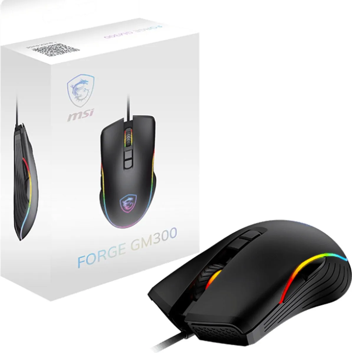 MSI Forge GM300 Gaming Muis - 7200 DPI - Zwart
