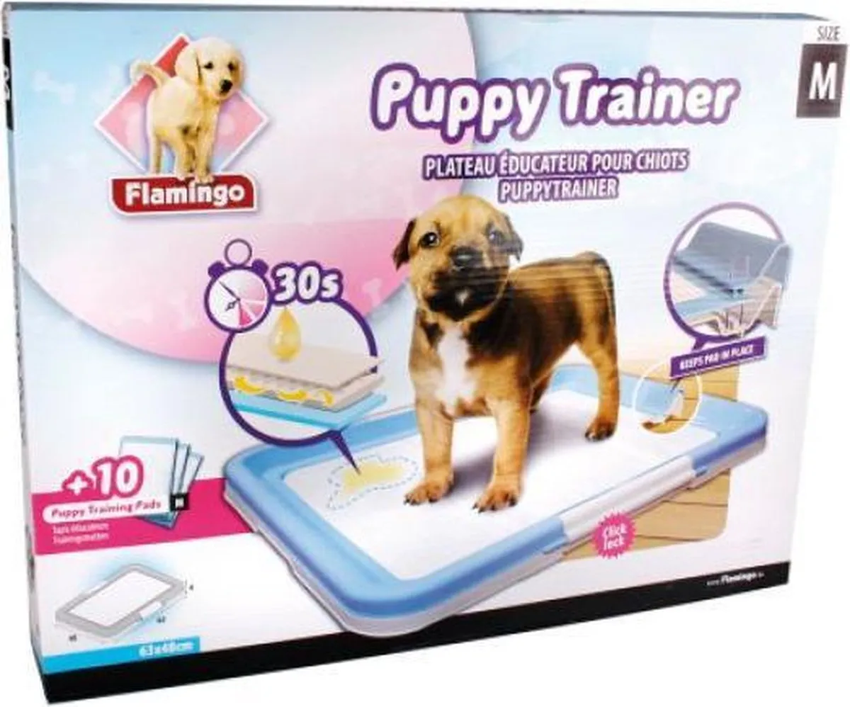 Flamingo Karlie Puppytrainer - 10 Trainingsmatten 40x60cm - Blauw/Wit