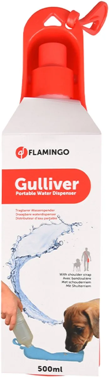 Flamingo Waterfles voor Honden 500ml
