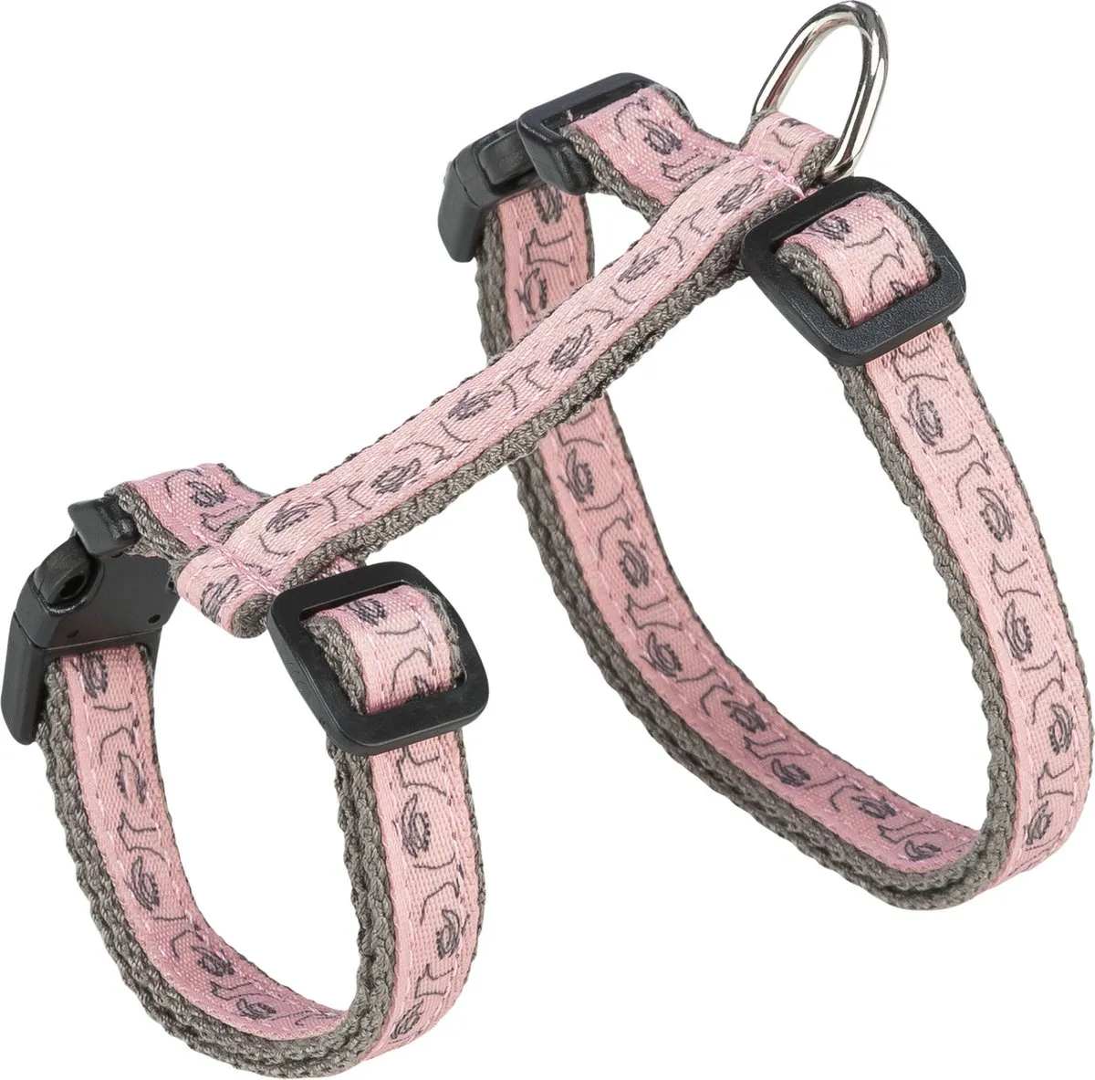 Trixie Kattentuig met riem Grijs/Roze - 27-45 cm