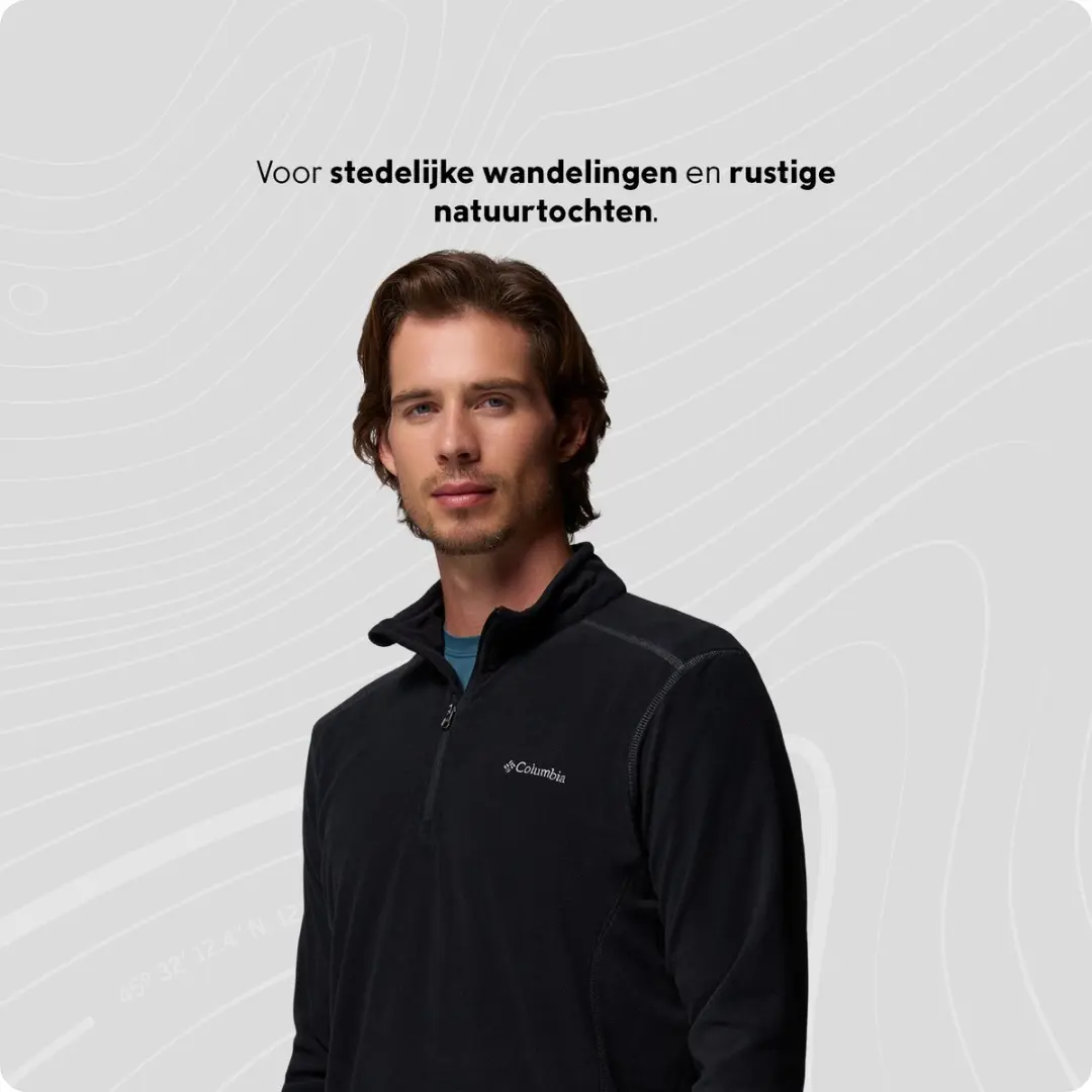 Columbia Klamath Range II Half Zip Fleece Trui - Zwart - afbeelding 6 van 6