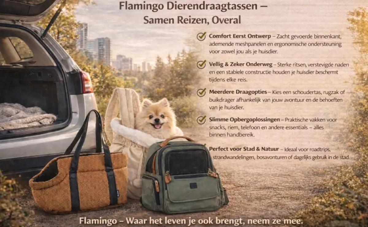 Flamingo Xanty Roze Hondenrugzak - Buikdrager M