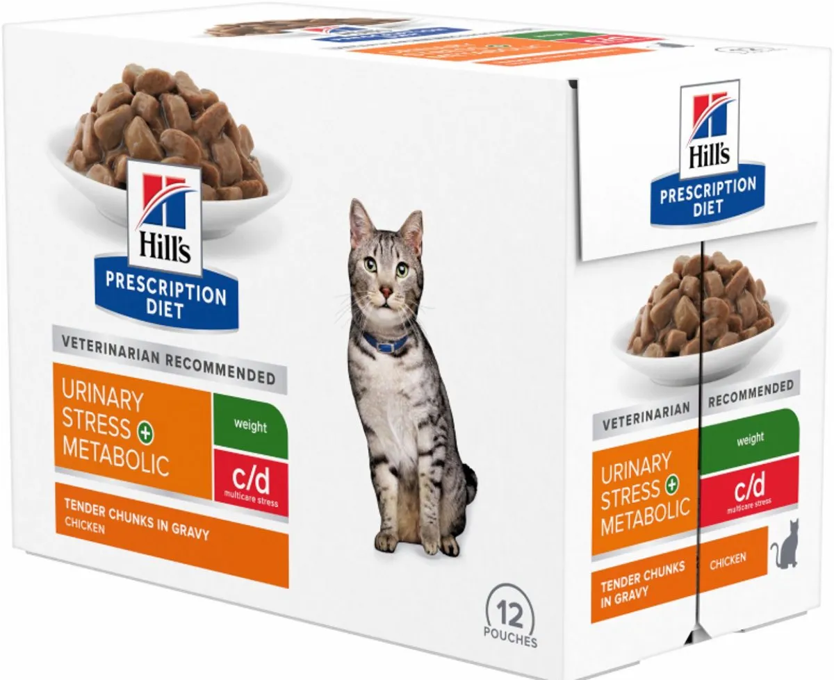Hill's Prescription Diet C/D Urinary Stress Kattenvoer - Kip - 12x85g