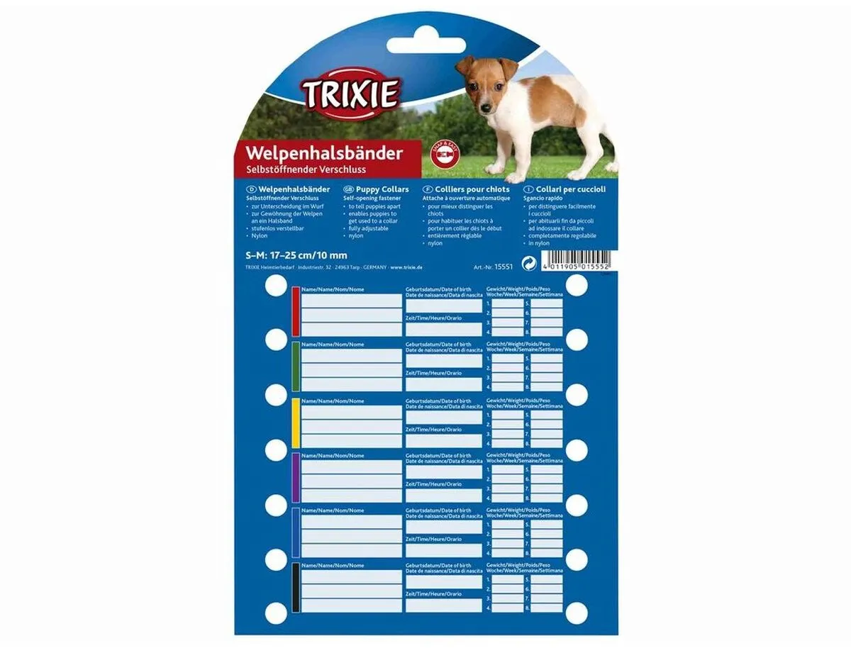 Trixie Puppy Halsband Set 17-25cm - 6 Stuks - Multicolor - afbeelding 3 van 5