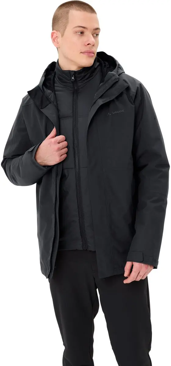 VAUDE Neyland 3in1 Heren Outdoorjas - Zwart - XXL - afbeelding 5 van 6