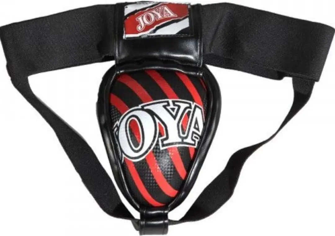 Joya Groin Guard Stalen Tok Kruisbeschermer Zwart Rood