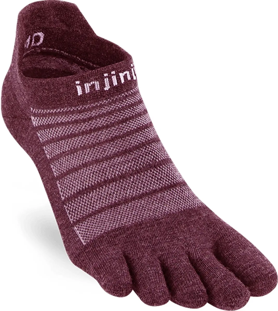 Injinji Run No-Show Hardloopsokken - Garnet - afbeelding 5 van 5