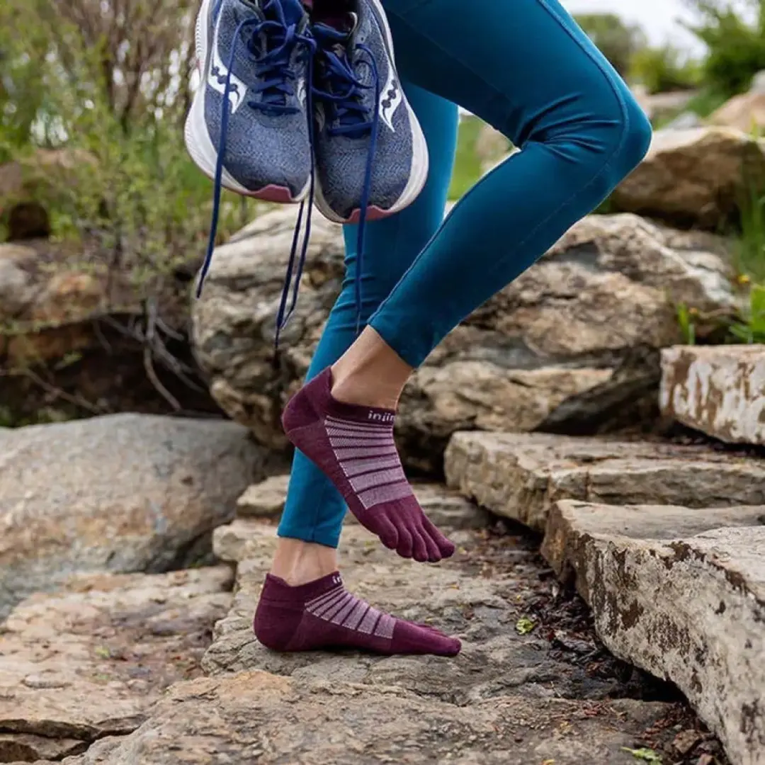 Injinji Run No-Show Hardloopsokken - Garnet - afbeelding 4 van 5