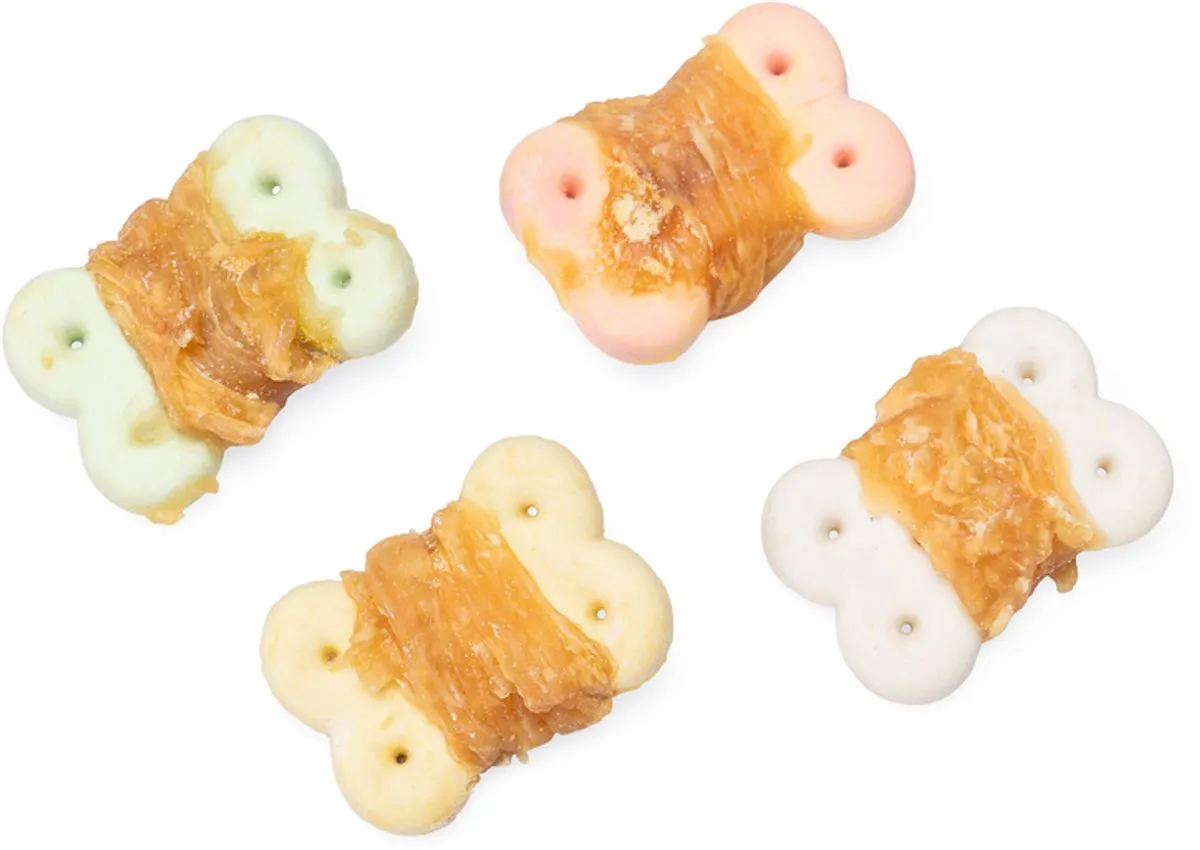 Beeztees Tasty Treats Cookie Wraps Kip - Kleine Hondenkoekjes 200g