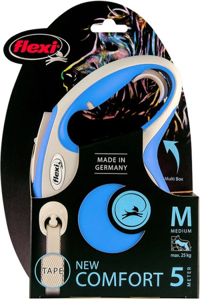 Flexi New Comfort Hondenriem L - 5m - Blauw