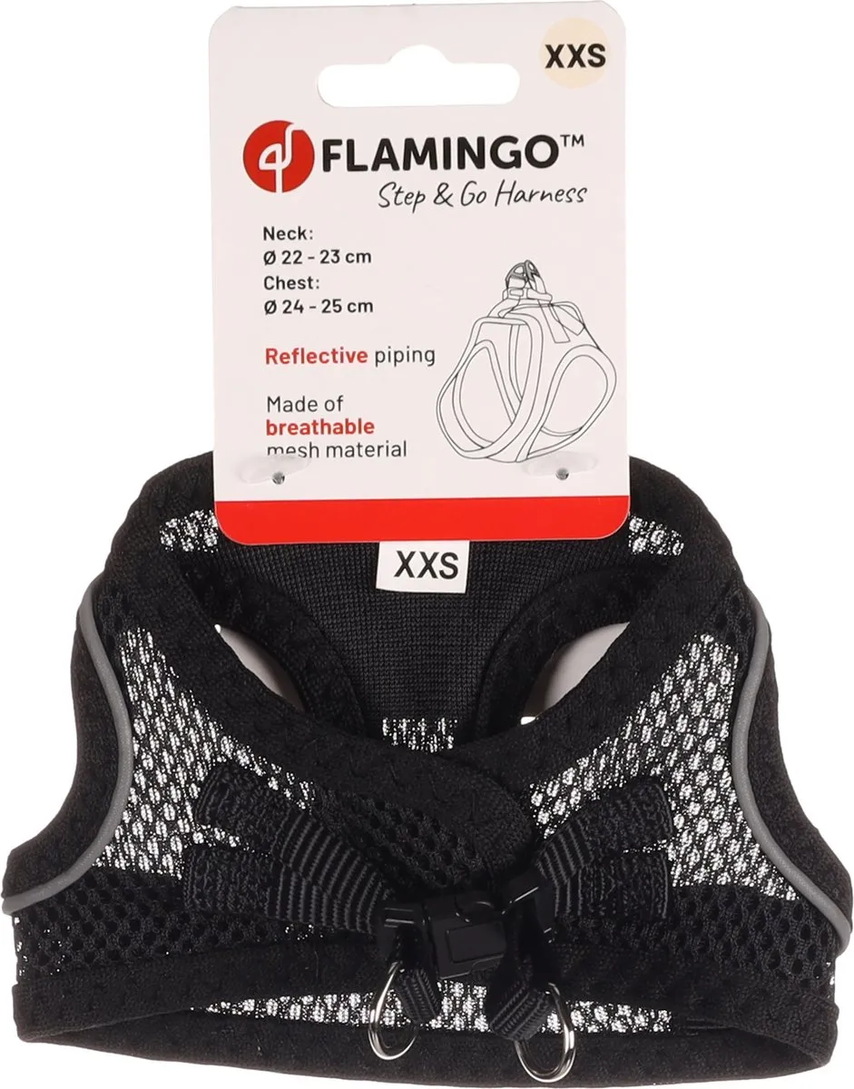 Flamingo Bento Step&go Hondenharnas XXS 24-25cm - Zwart