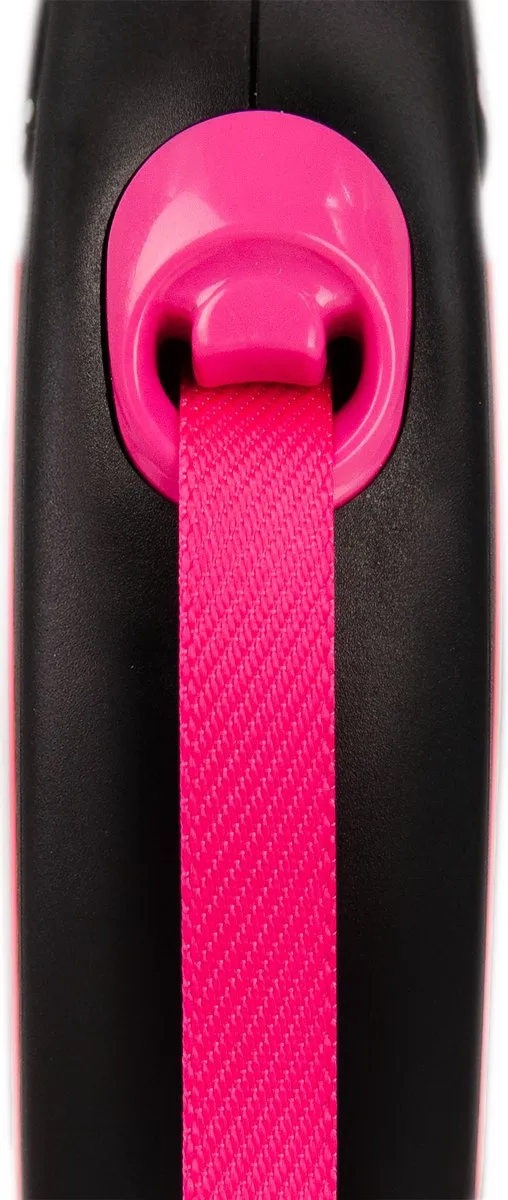 Flexi Rollijn New Classic Neon Tape - Zwart/Rose