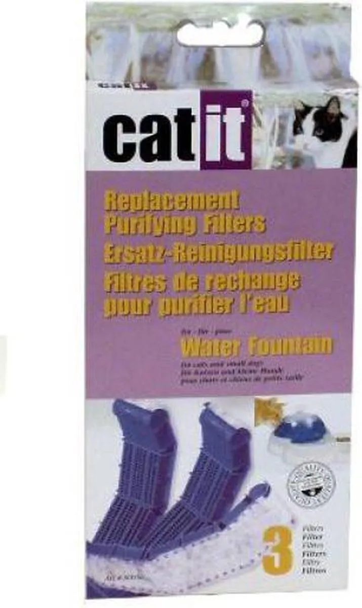 Catit Drinkfonteinfilters - 3 Stuks - Paars - afbeelding 6 van 6