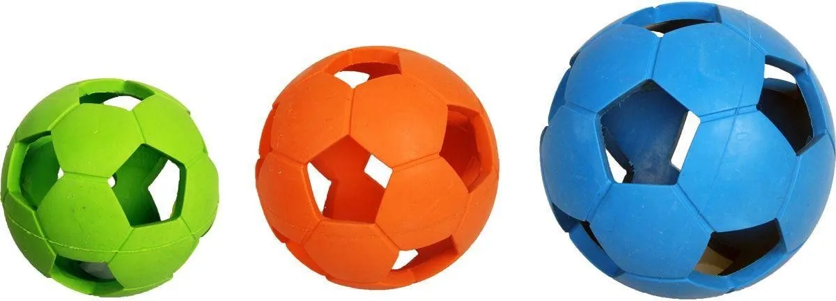 Flamingo Rubber Voetbal Hondenspeelgoed 6cm - Rood