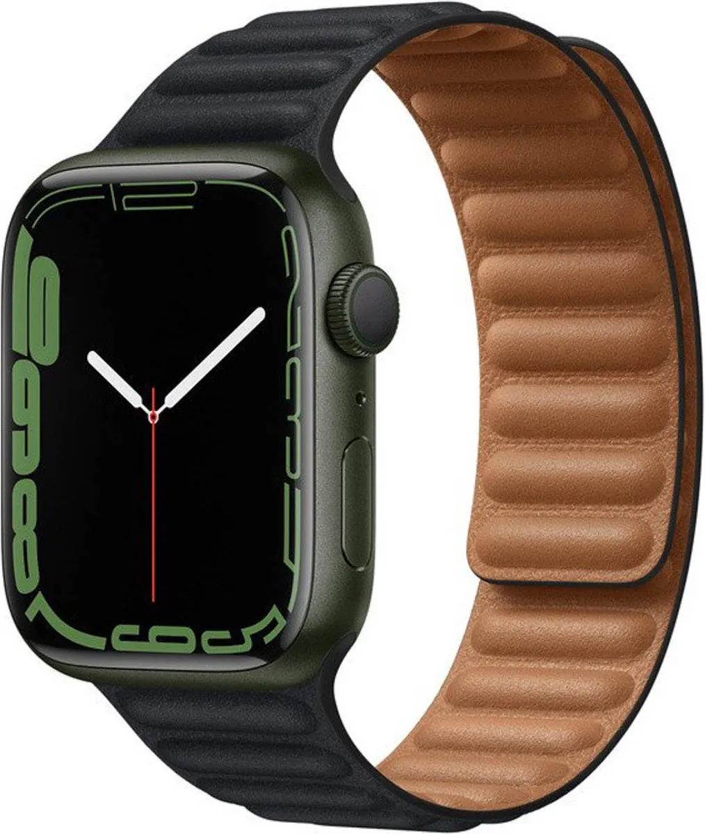 Apple Leather Link Bandje Midnight
