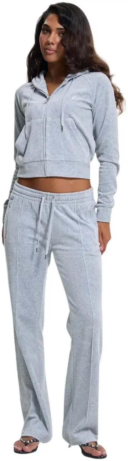 Juicy Couture Madison Classic Velour Hoodie With Juicy Logo GRIJS