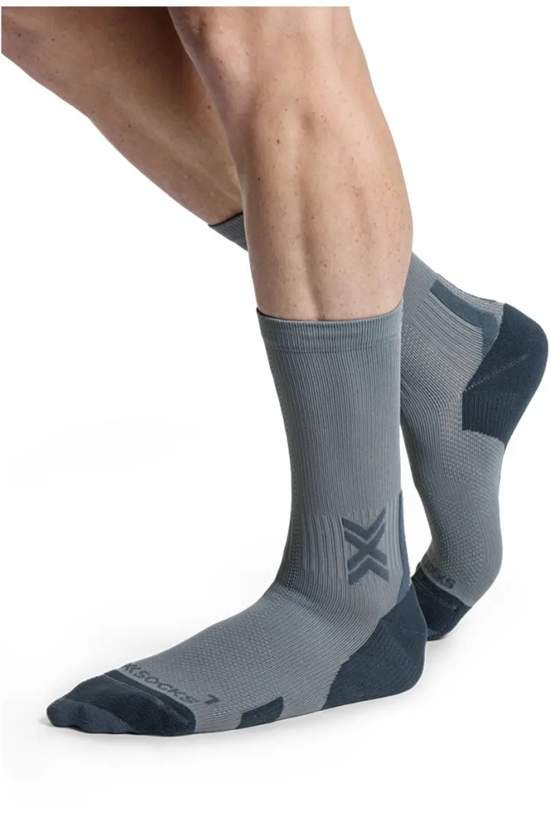 X-Socks Run Discover Crew Hardloopsokken - Regenwolk/X Zwart 35-38