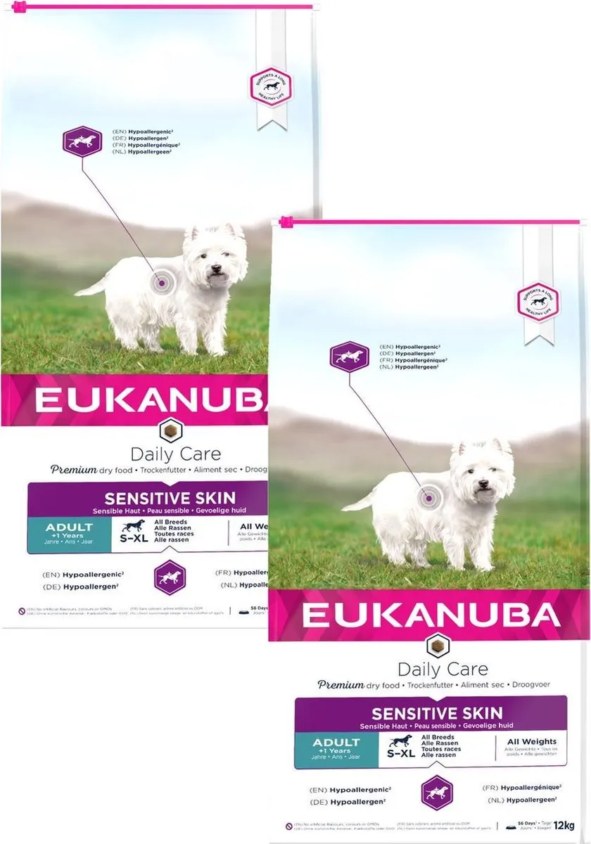 Eukanuba Dog Sensitive Skin Vis Hondenvoer - 24kg - afbeelding 2 van 3