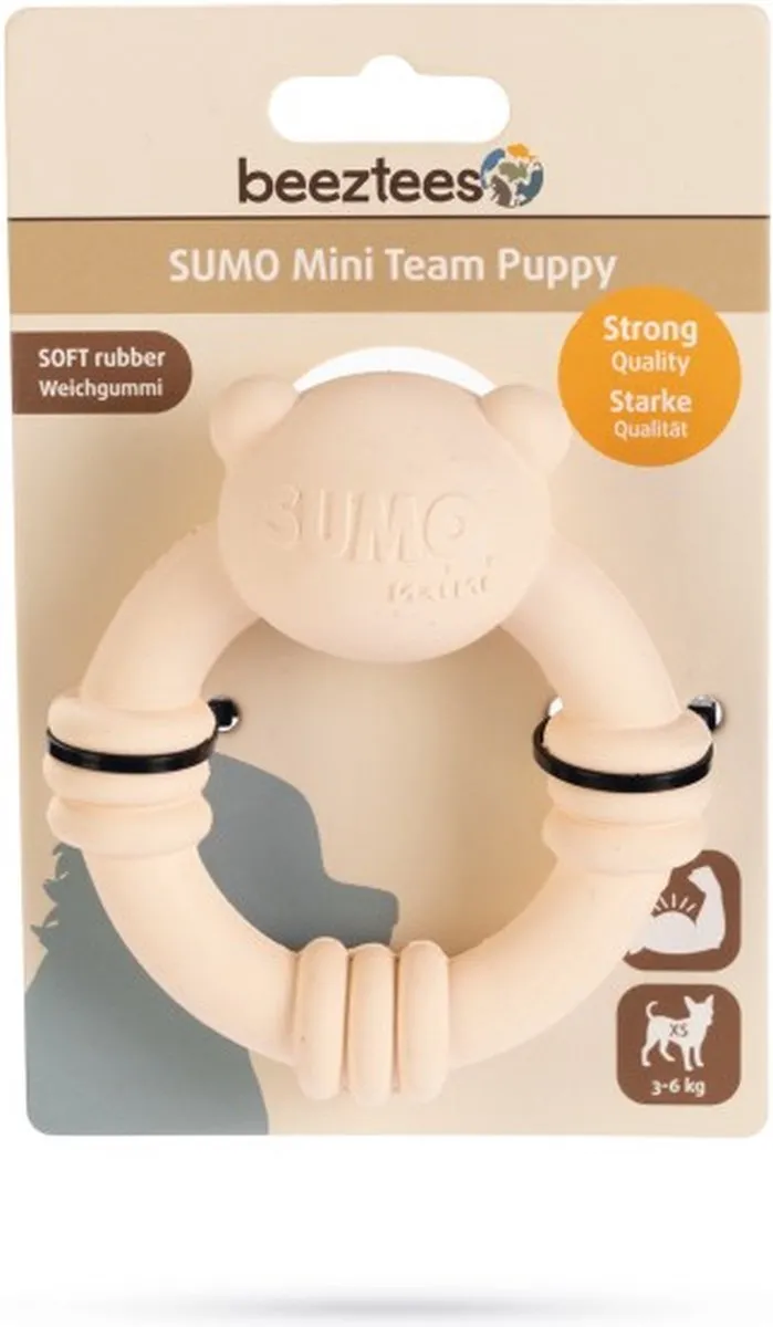 Beeztees Sumo Mini Team Puppy Roze Kauwspeelgoed - afbeelding 4 van 4