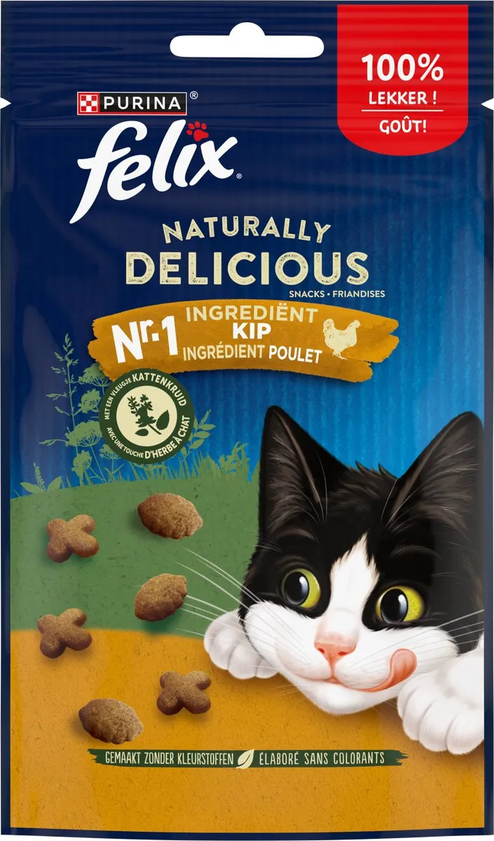 Felix Naturally Delicious Kip Kattensnacks - 400g