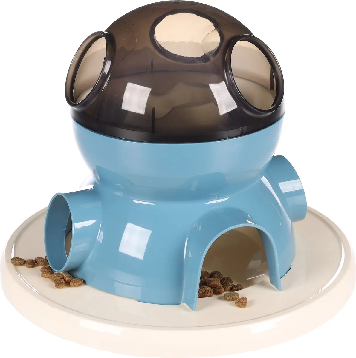Flamingo Diso Kattenspeelgoed Voerdispenser - Wit & Blauw