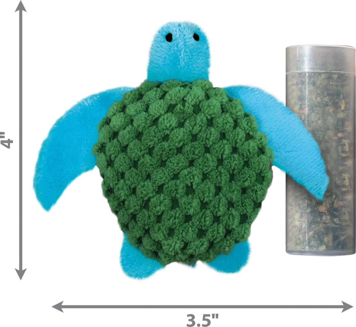 KONG Kat Catnip Turtle - 16.5cm x 9.5cm x 4cm - Groen/Blauw