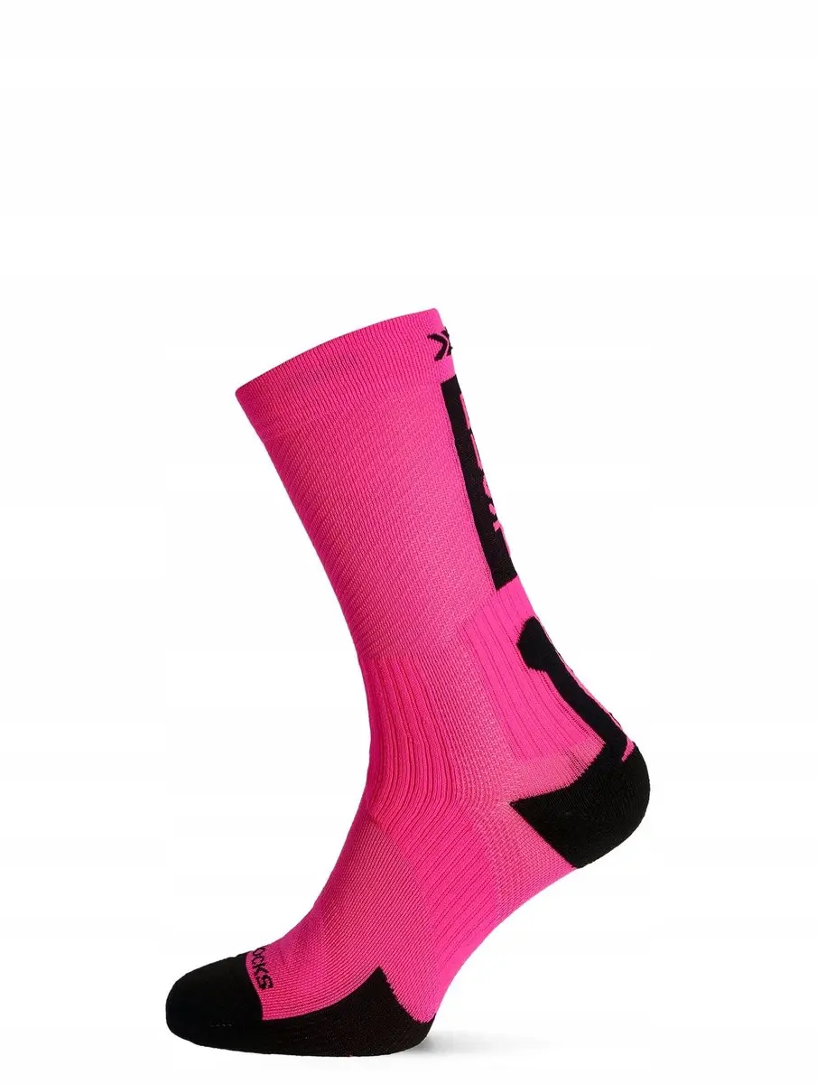 X-Socks Perform Crew Fietssokken - Fluor Roze/Zwart - Maat 35-38 - afbeelding 4 van 6