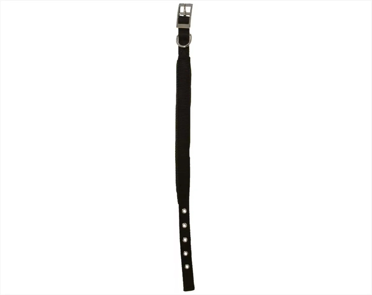 Beeztees Nylon Halsband Dubbel Zwart 25mm x 65cm