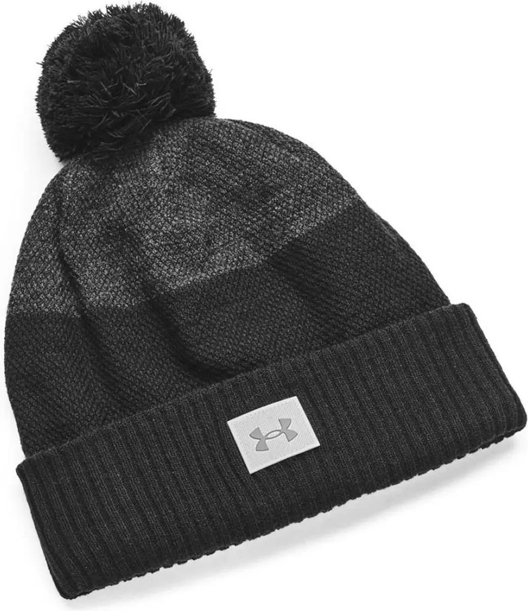 Under Armour PomPom Fleece Beanie golfmuts (zwart-houtskool)