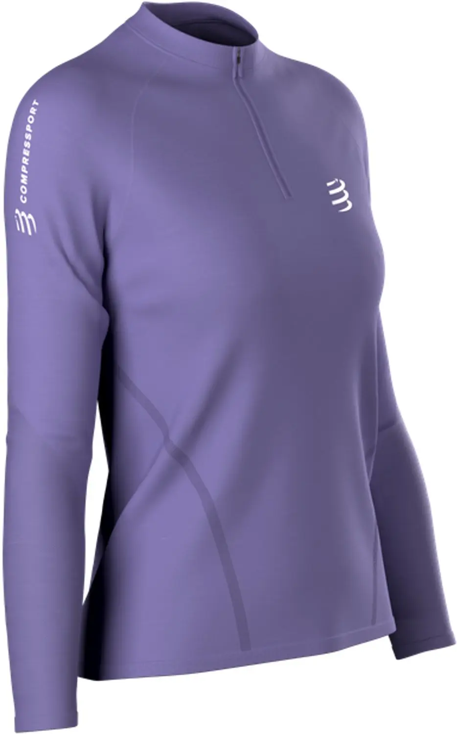 Compressport Merino Half-Zip LS T-shirt - Aster Purple
