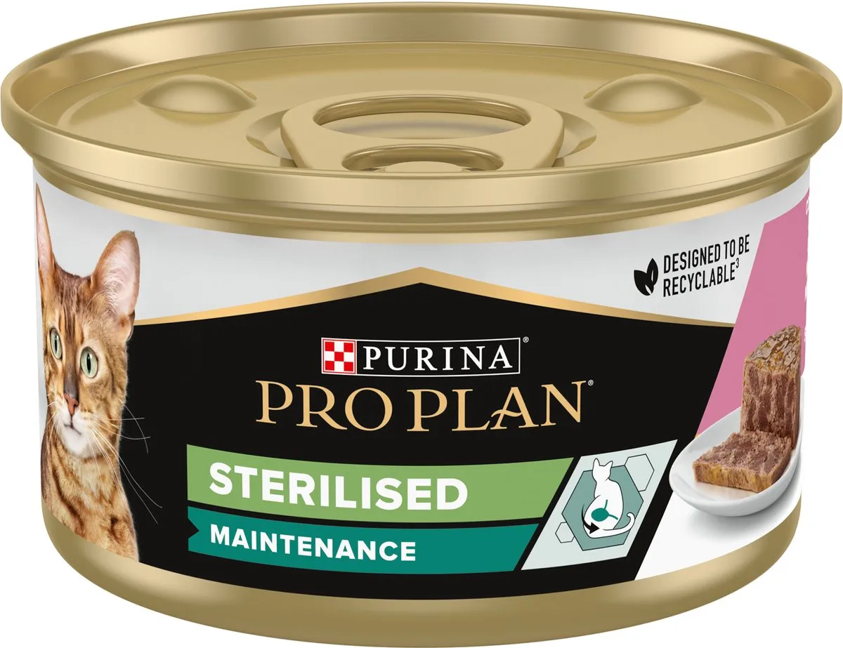 Pro Plan Cat Blik Sterilised Zalm/Tonijn - 24 Stuks