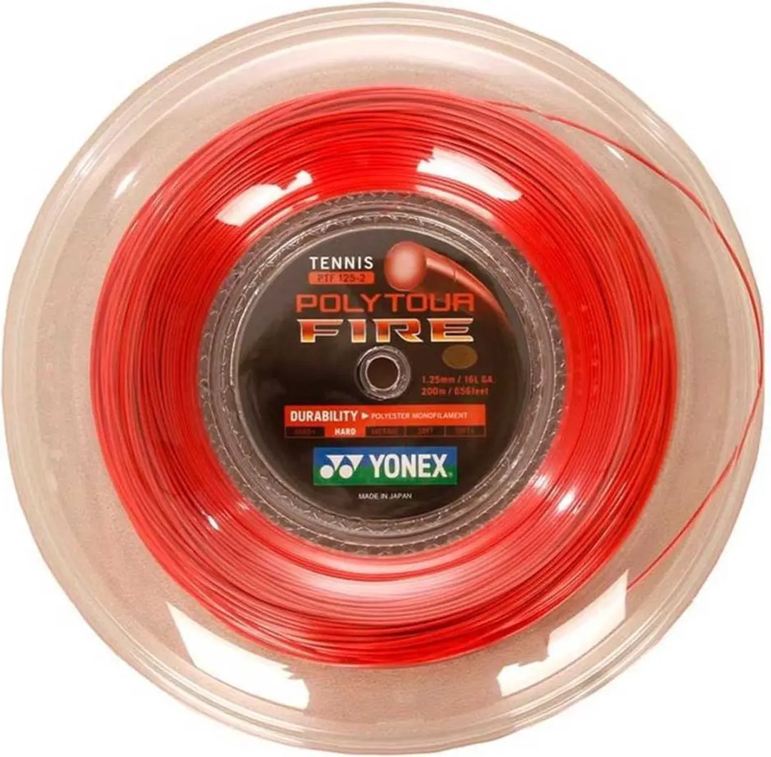 Yonex Polytour Fire tennissnaar 1,25mm 200m - Rood - afbeelding 2 van 2