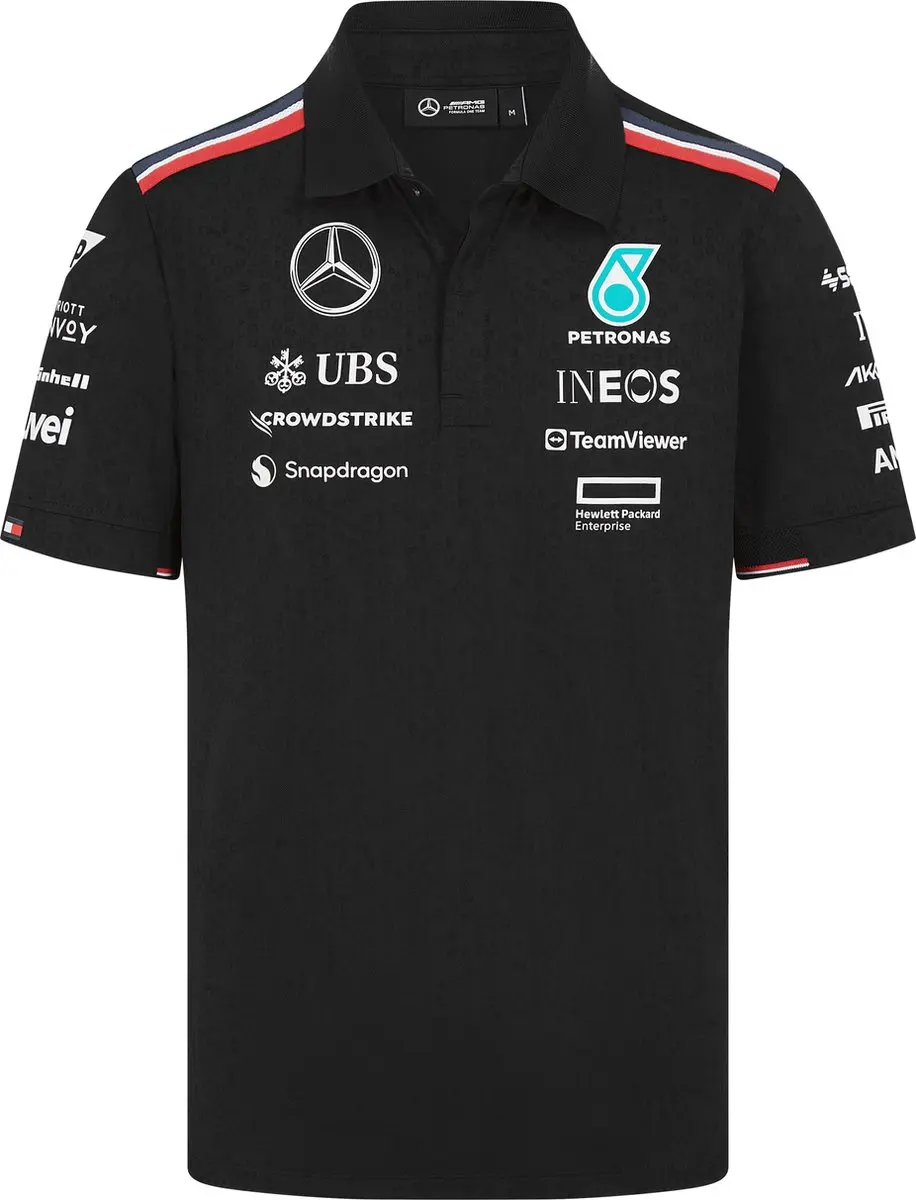 Mercedes Teamline Polo Zwart 2024 XL