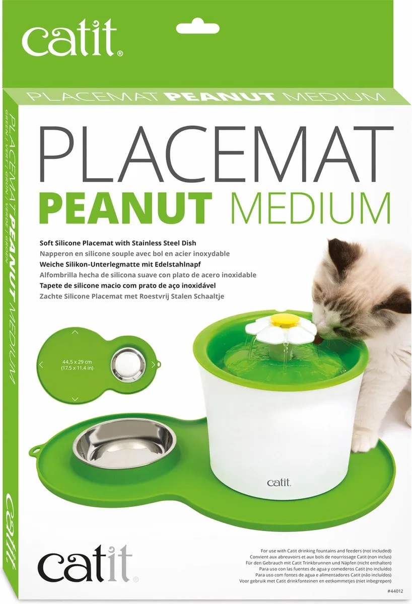 Catit Placemat Peanut - Drinkbak Groen 35x23x3cm