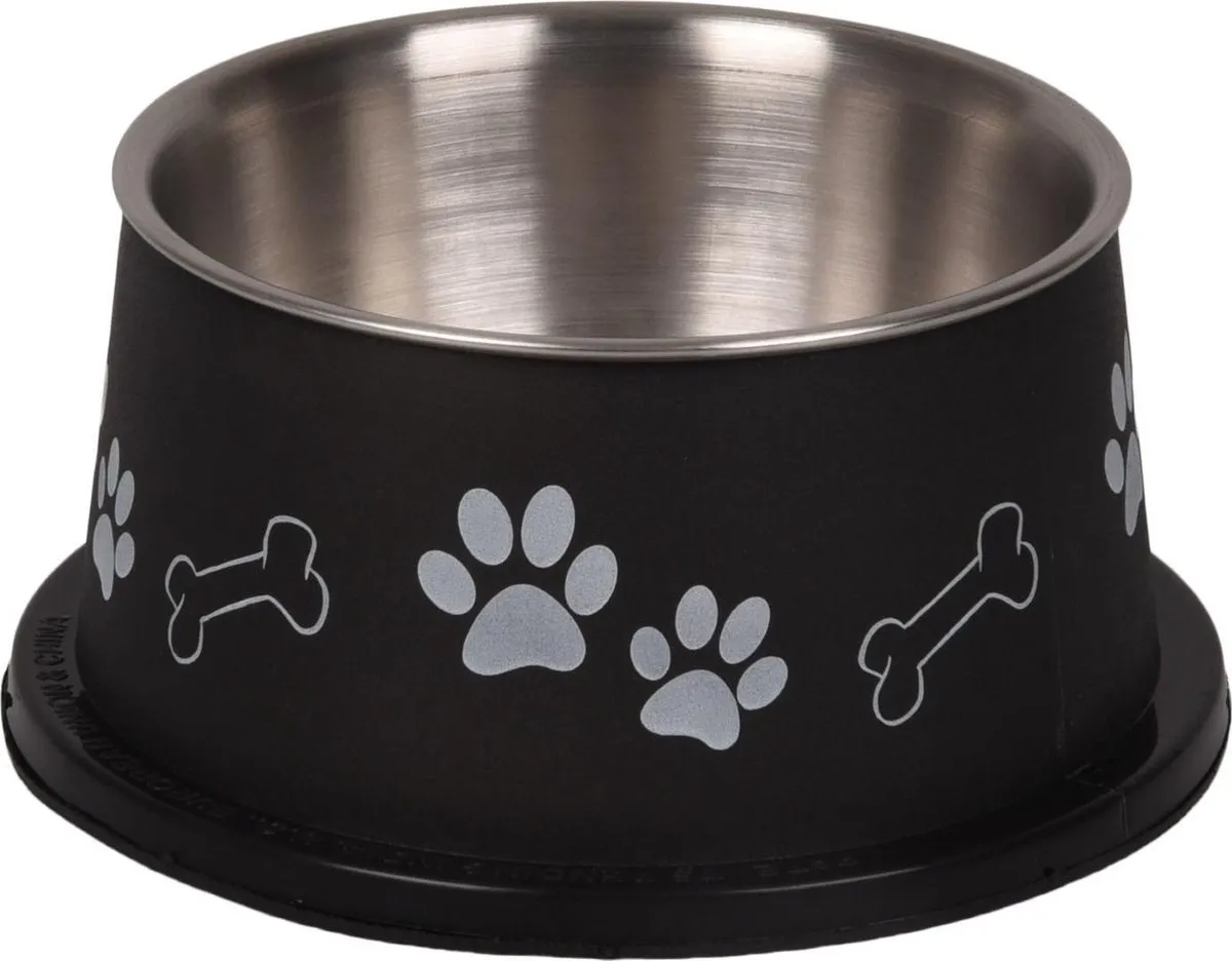 Flamingo Kena Eet- en Drinkpot Honden - Zwart 13cm 640ml