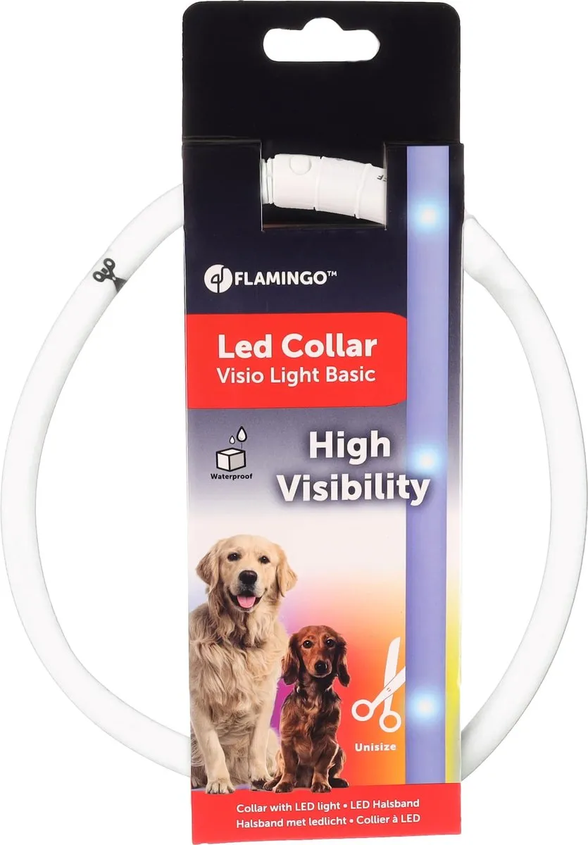 Flamingo Visio Nera Halsband Honden - Wit 20-70cm