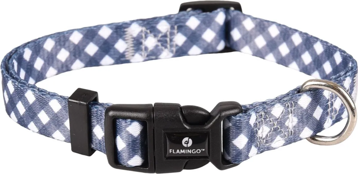 Flamingo Salome Halsband Honden Grijs/wit M 40-55cm
