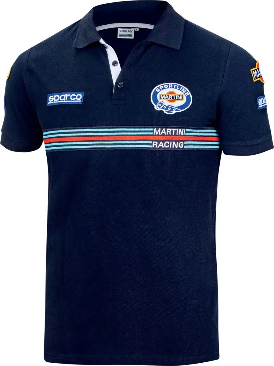 Sparco Replica Martini Racing Poloshirt - Marineblauw - Maat M