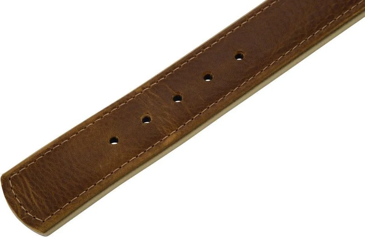 Beeztees Comfort Halsband Hond - Leer Bruin 65cm