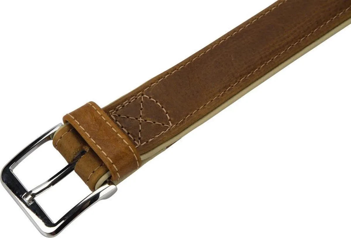 Beeztees Comfort Halsband Hond - Leer Bruin 65cm