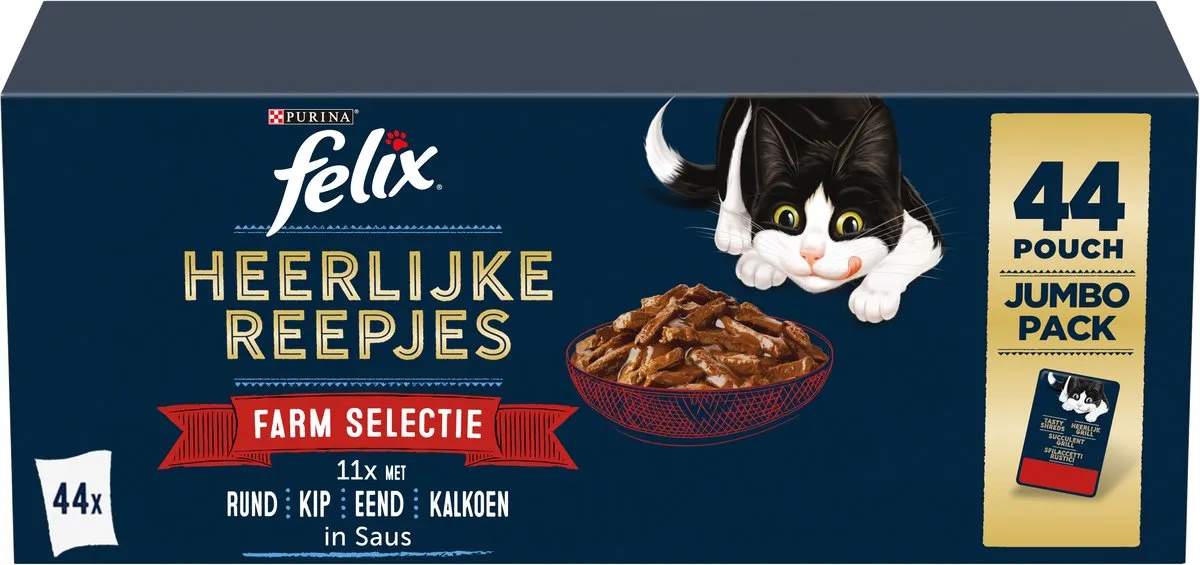 Felix Heerlijke Reepjes Farm Selectie Kattenvoer